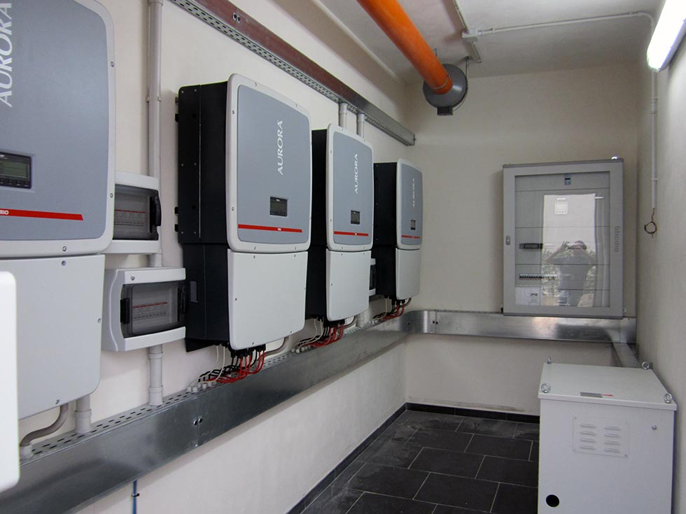 Cabina di controllo dell'impianto solare termico